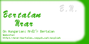 bertalan mrar business card